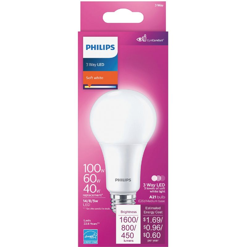 amplifikation Diplomatiske spørgsmål Spaceship Buy Philips A21 Medium 3-Way LED Light Bulb