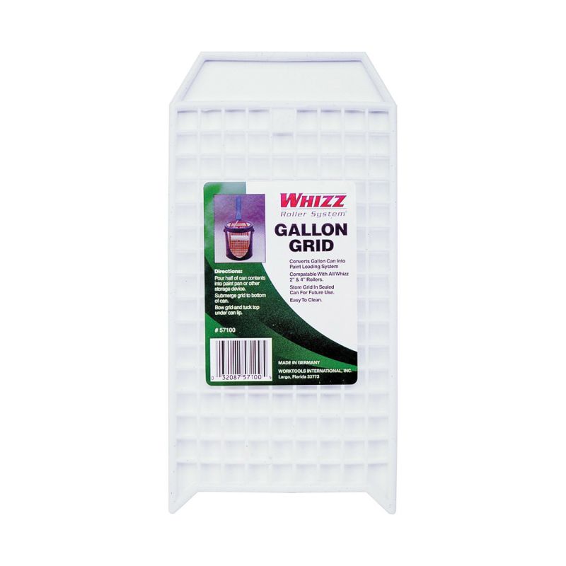 Whizz 57100 Bucket Grid, Plastic, White, For: Whizz 2 in and 4 in Rollers, 1 gal Can White