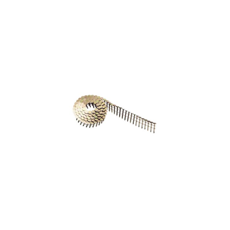 Coil Roofing Nail, 1-1/4 in L, Round Head, 0.12 ga Gauge, Steel