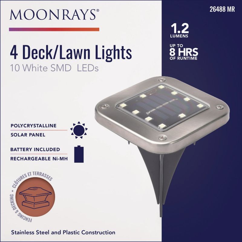 Moonrays Solar Deck/Lawn Light Black, Deck