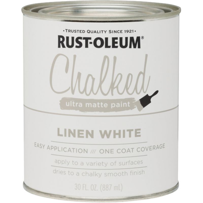 Rust-Oleum Chalked Ultra Matte Chalk Paint Linen White, 30 Oz.