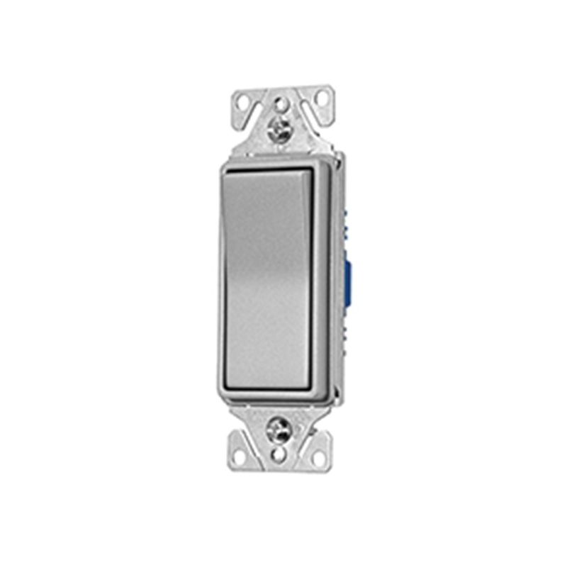 Eaton Wiring Devices 7500 7501SG-K-L Rocker Switch, 15 A, 120/277 V, SPST, Thermoplastic Housing Material Silver Granite