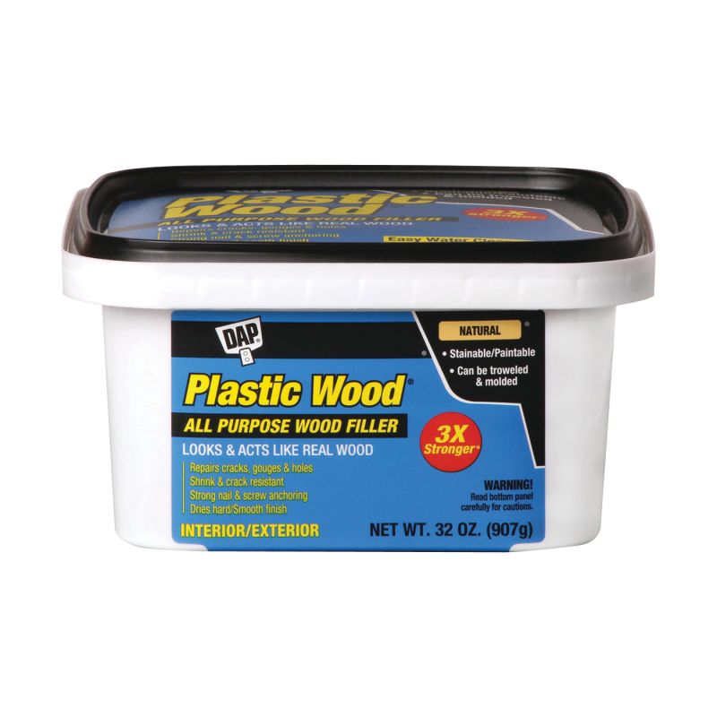 DAP Plastic Wood 00525 Wood Filler, Paste, Musty, Natural, 32 oz Natural