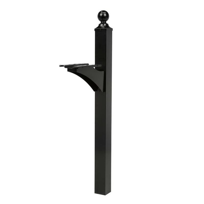 Gibraltar Mailboxes LP000B00 Landover Mailbox Post, 21.4 in L, 6 in W, 56.4 in H, Aluminum, Gloss Black