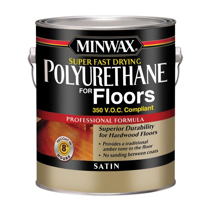 Minwax 130250000 Polyurethane, Liquid, Clear, 1 gal, Can Clear