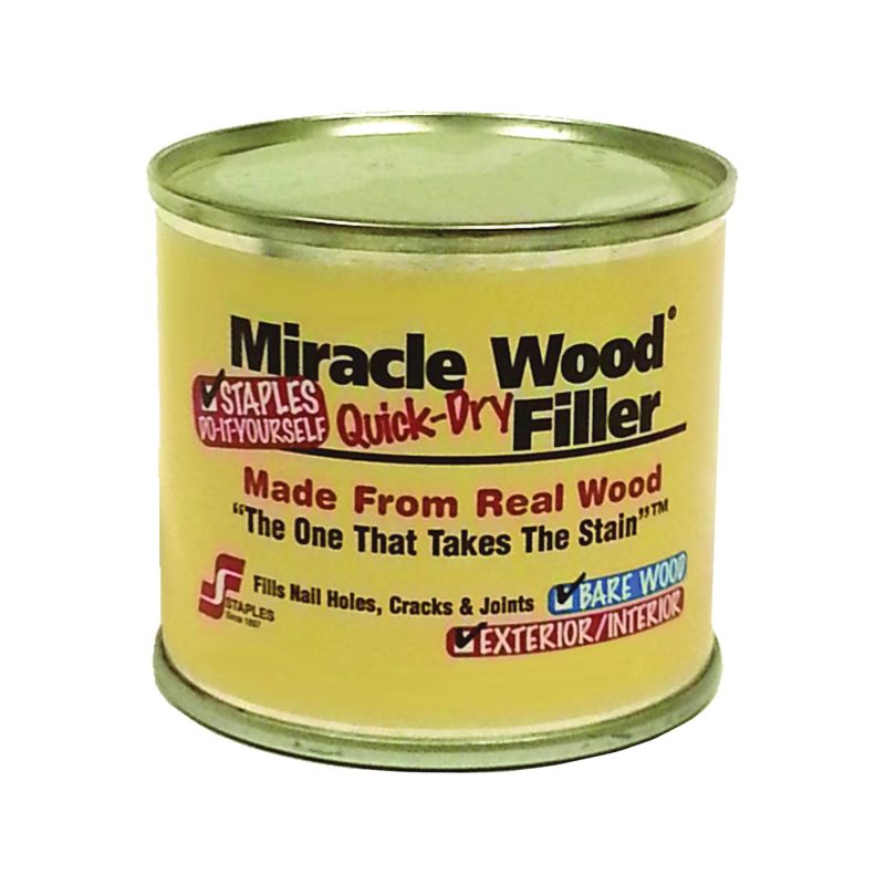Staples Miracle Wood 901 Wood Filler, Putty, Strong Solvent, Natural, 0.25 lb Natural