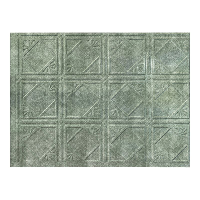 Fasade D6121 Backsplash Panel, 24 in L, 18 in W, Thermoplastic, Silver Silver