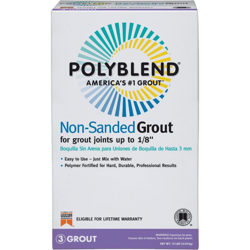 Custom Building Products Polyblend Non-Sanded Tile Grout 10 Lb., Pewter