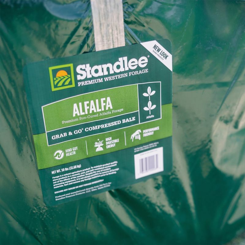 Standlee Premium Western Forage Grab &amp; Go Alfalfa Bale Horse Feed Supplement 50 Lb.