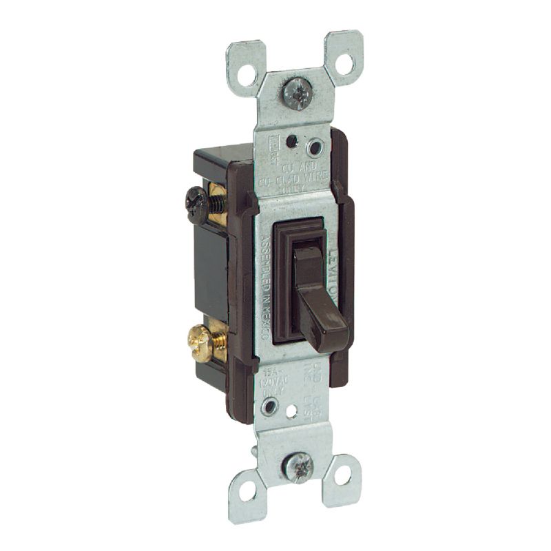 Leviton Non-Grounded Quiet 3-Way Switch Contractor Pack Brown, 15 (Pack of 10)