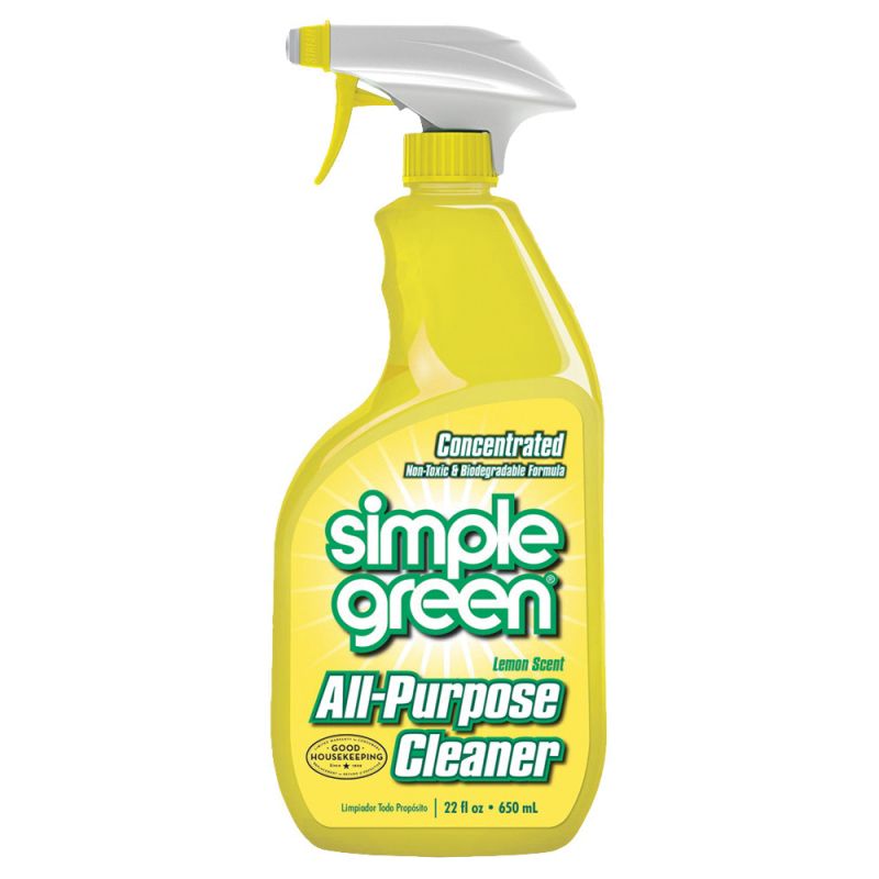 Simple Green 3010001214001 All-Purpose Cleaner, 22 oz Spray Bottle, Liquid, Lemon, Yellow Yellow