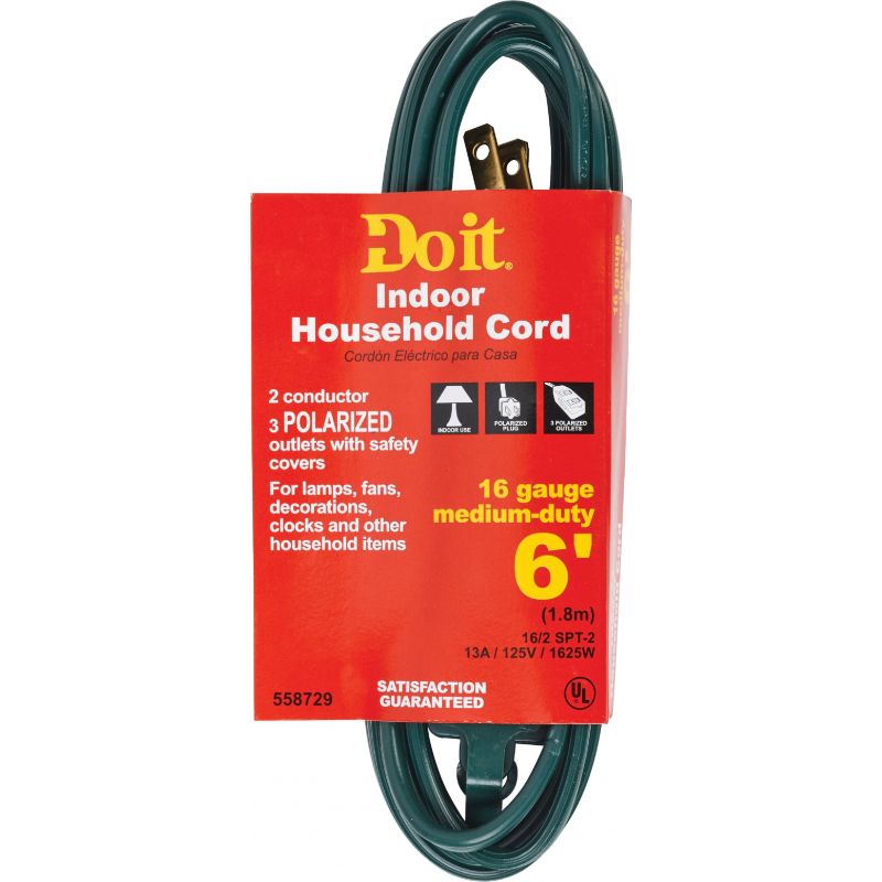 Do it 16/2 Cube Tap Extension Cord Green, 13