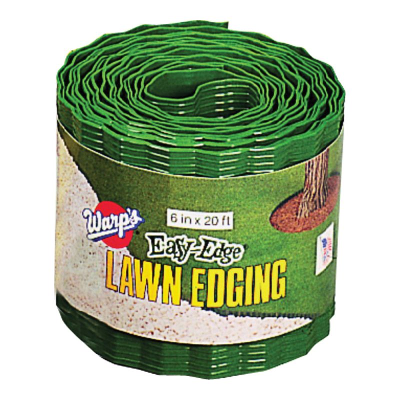 Warp&#039;s Easy-Edge LE-620-G Lawn Edging, 20 ft L, 6 in H, Plastic, Green Green