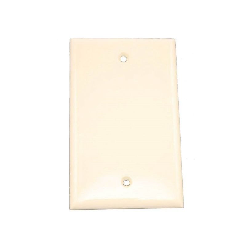 Leviton 80514-T Blank Wallplate, 3-1/8 in L, 4-7/8 in W, 1/4 in Thick, 1 -Gang, Plastic, Light Almond Midway, Light Almond