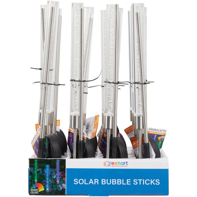 Exhart Color Changing LED Bubble Solar Stake Light Assorted (Pack of 16)
