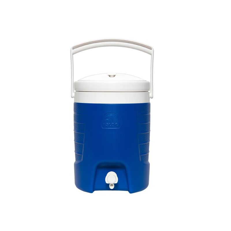 IGLOO 41150 Water Jug, 2 gal Cooler, Pushbutton Spigot, Majestic Blue/White Majestic Blue/White