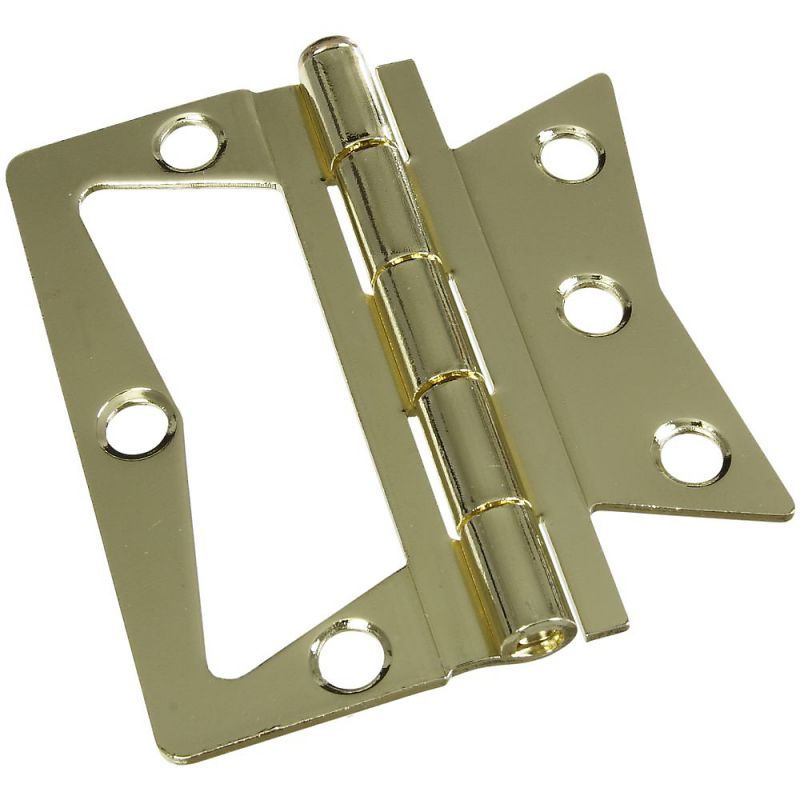 National Hardware N244-806 Door Hinge, Steel, Brass, Tight Pin, Surface Mounting 3-1/2 In W
