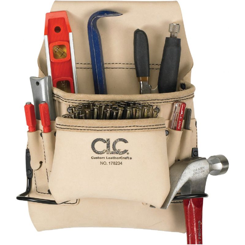 CLC 8-Pocket Carpenter&#039;s Nail &amp; Tool Bag Off White