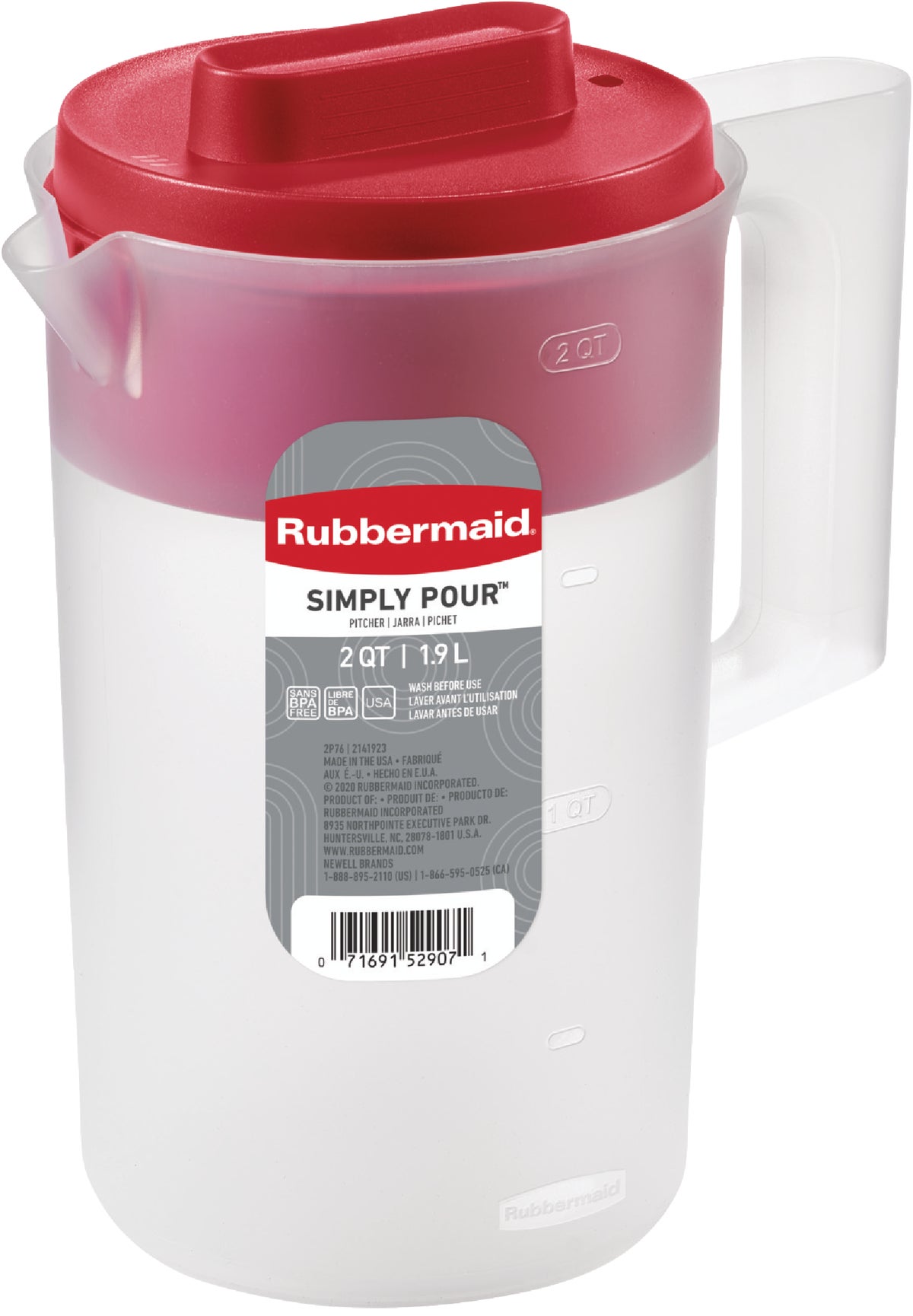 Rubbermaid Simply Pour Pitcher, 1 Gal