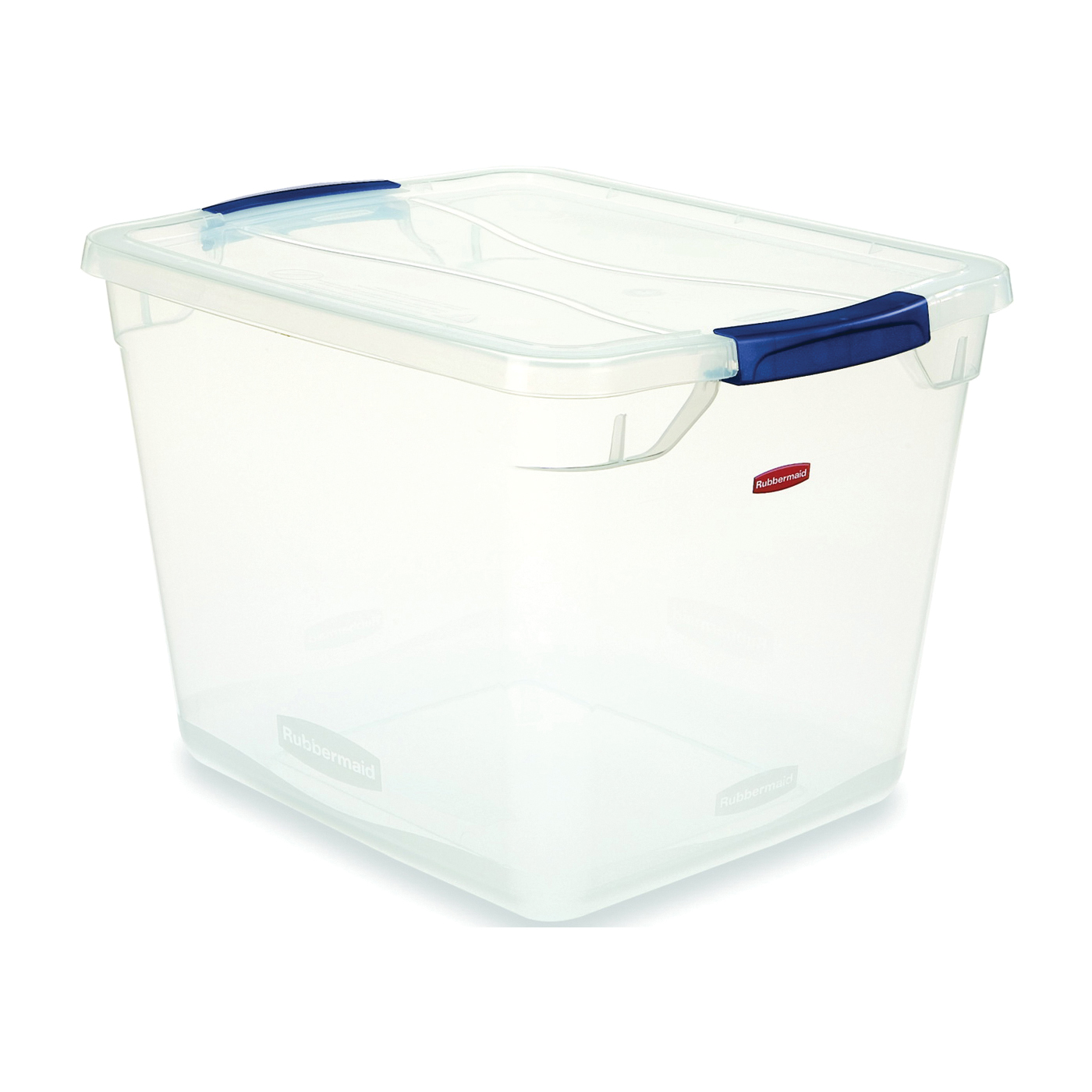 Rubbermaid Home RMCC410001 Clever Store Storage Container, Plastic, Clear  Blue, 29 Inch 18 Inch By 6 in H: Storage Totes 17 to 64 Quarts - To 120  Cubic Feet (051596410018-1)