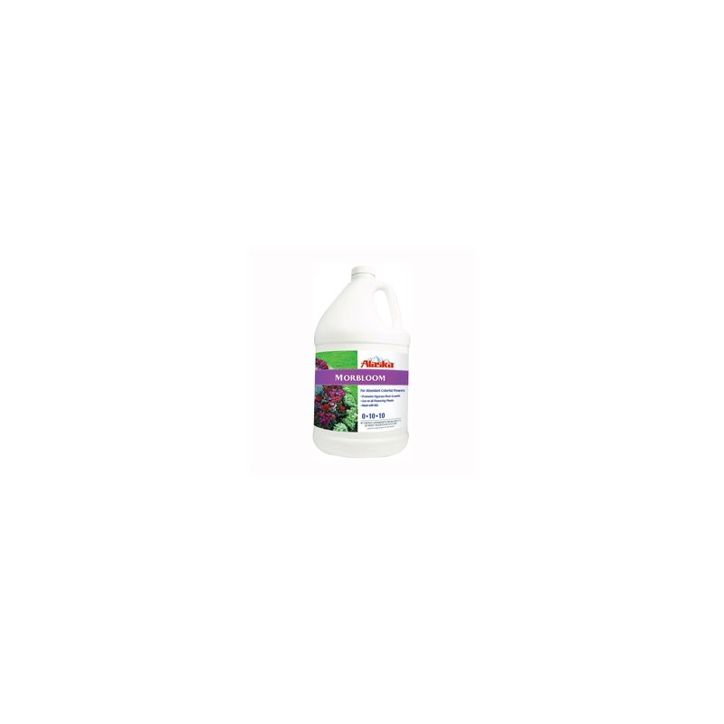 Alaska 100099252 Morbloom Fertilizer, 1 gal Bottle, Liquid, 0-10-10 N-P-K Ratio Colorless/Pale Yellow