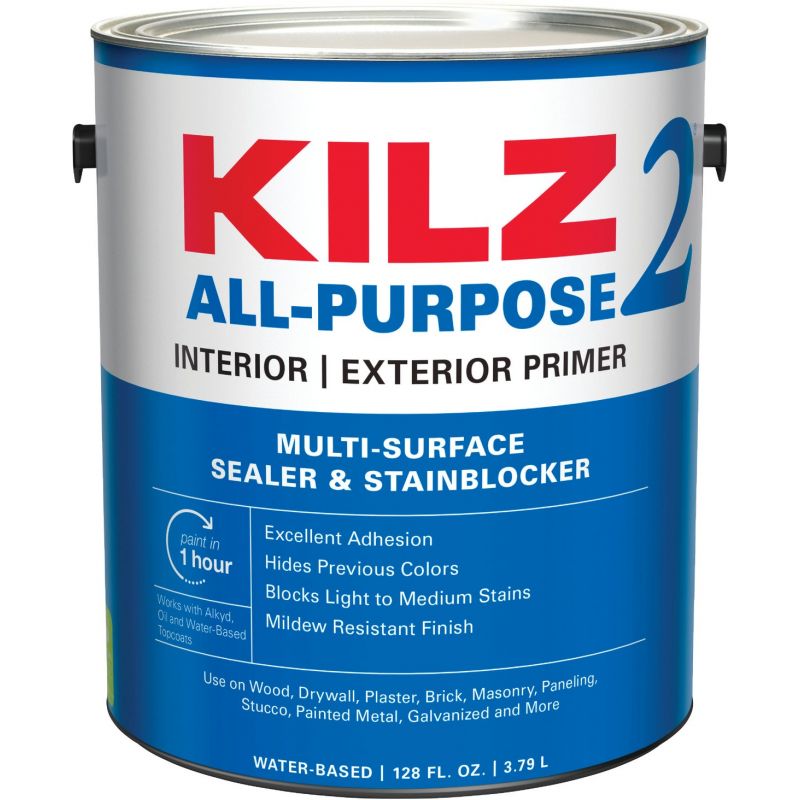 KILZ 2 Latex Interior/Exterior Sealer Stain Blocking Primer 1 Gal., White