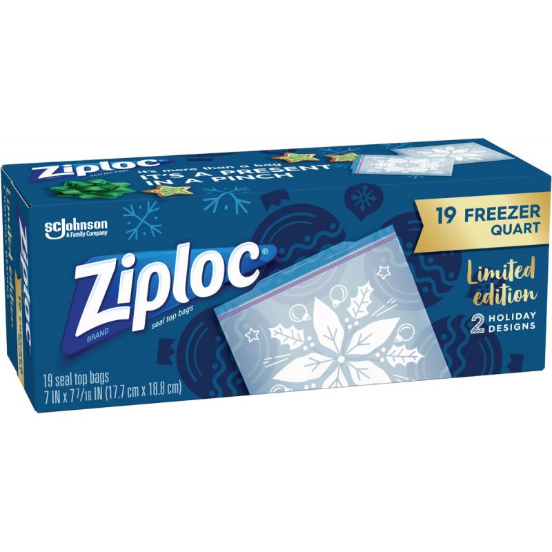 Ziploc Holiday Press Seal Freezer Bag Quart