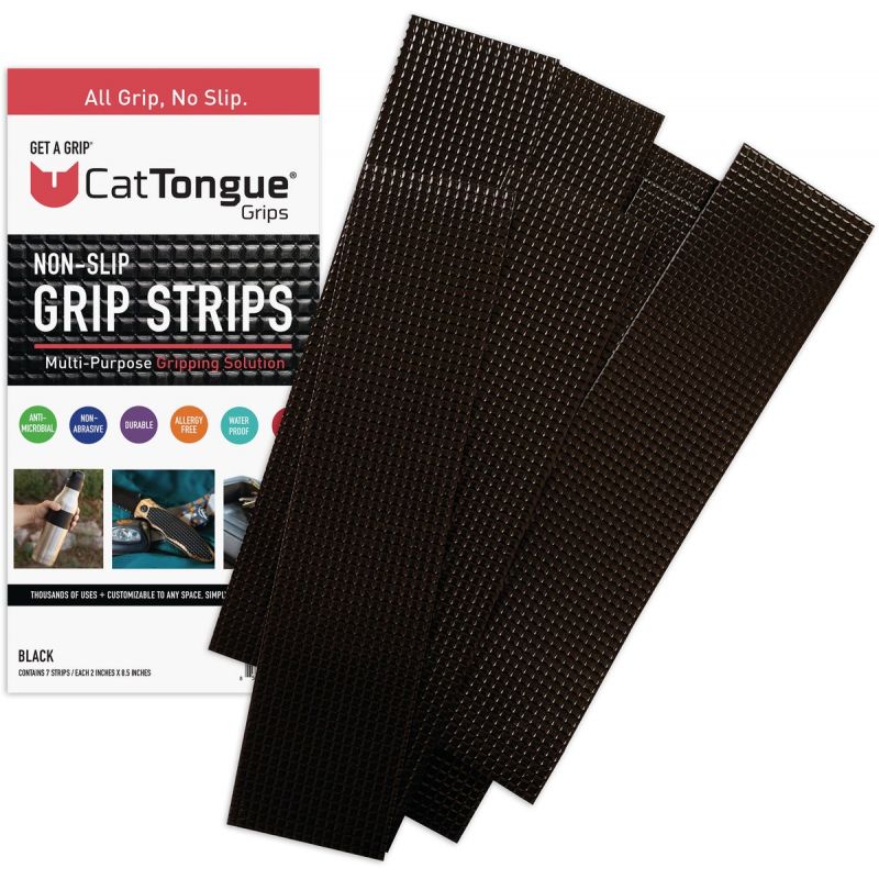 CatTongue Grips Gription Non-Abrasive Anti-Slip Strips Black
