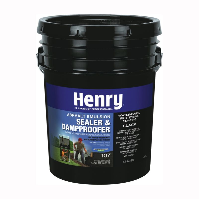 Henry HE107074 Emulsion Sealer, Black, 18 L Pail, Liquid Black