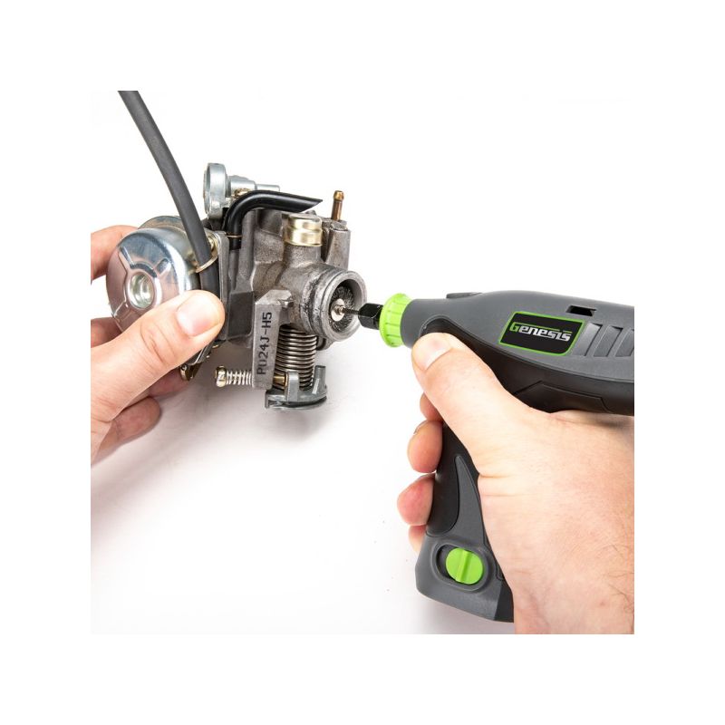 Genesis GLRT08B-65 Rotary Tool, Battery Included, 8 V, 1300 mAh, 1/8, 1/16, 3/32 in Chuck, 8000 to 18,000 rpm Speed