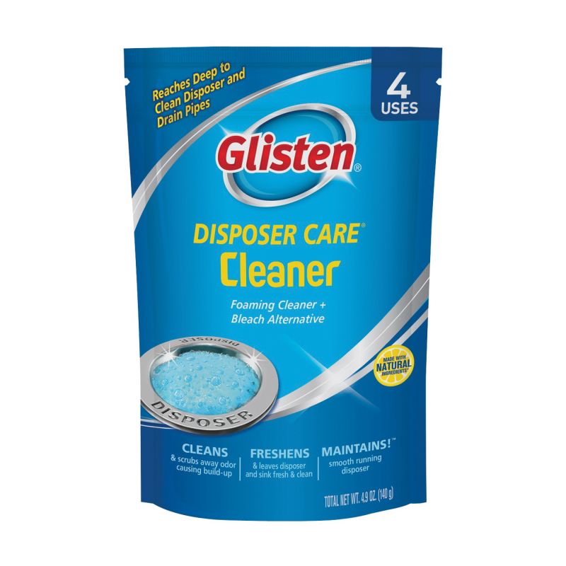 Glisten Disposer Care DP06N-PB Garbage Disposer Cleaner, 4.9 oz, Pack, Powder, Lemon, Blue Blue