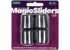 Magic Sliders Rubber Leg Tip 1 In., Black