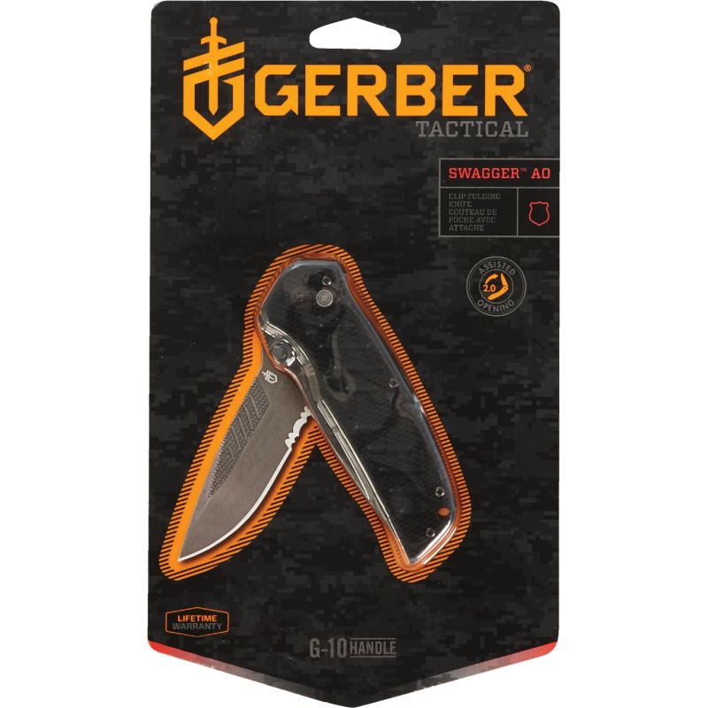 Gerber Mini Swagger Folding Knife Black, 2-4/5 In.