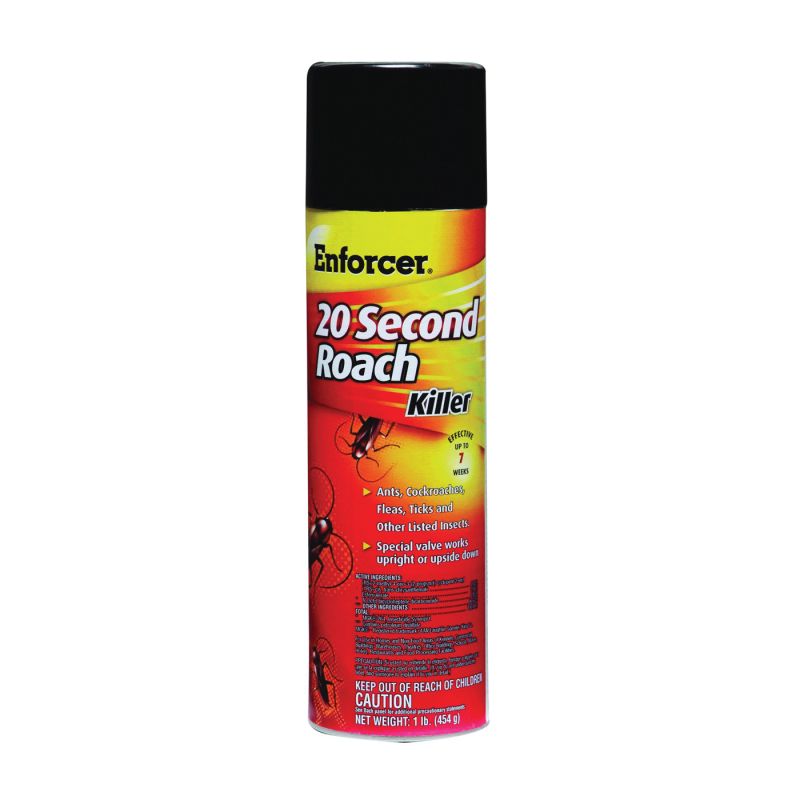 Enforcer TS16 Roach Killer, Liquid, Spray Application, 16 oz Aerosol Can Light Yellow