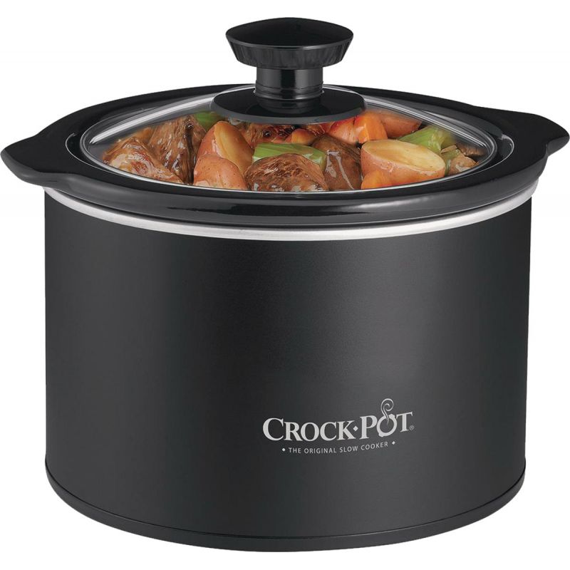Crock-Pot Small 2 Quart Round Manual Slow Cooker, Black (SCR200-B