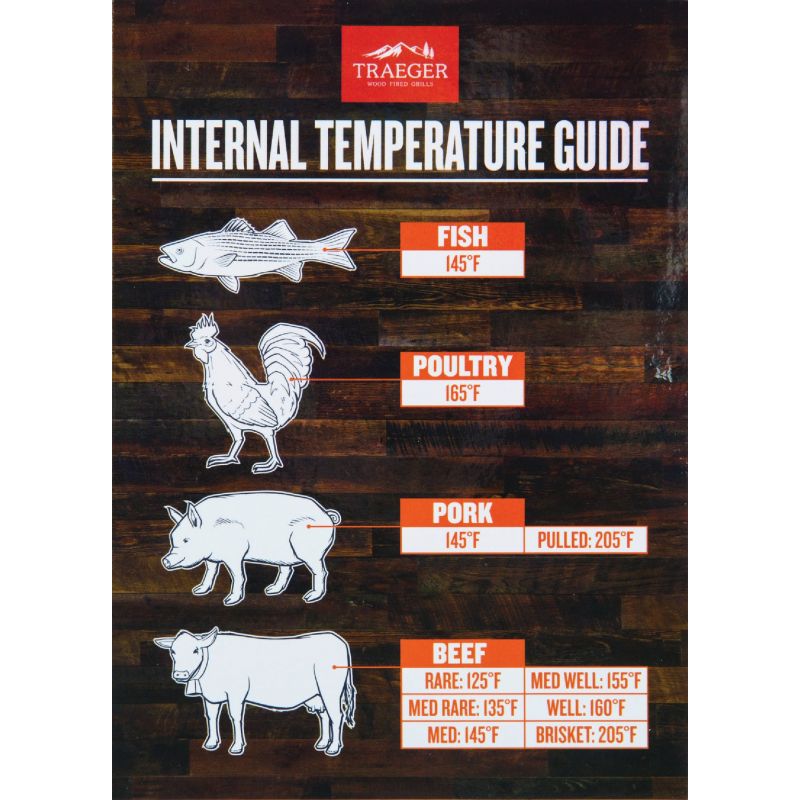 Traeger Internal Temperature Guide Magnet Brown &amp; Orange