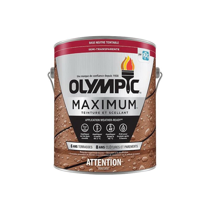 Olympic MAXIMUM 79560C 18.9L Stain and Sealant, Liquid, 18.9 L