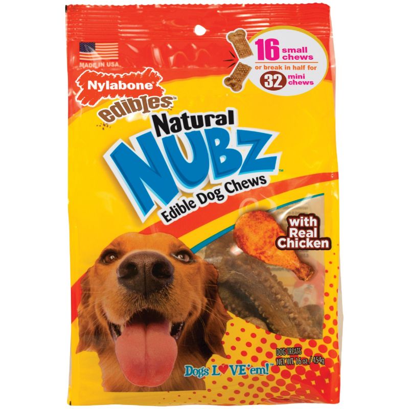 Nylabone Edibles Natural Nubz Dog Treat Chew 16-Pack