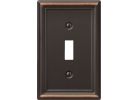 Amerelle Chelsea Stamped Steel Switch Wall Plate Aged Bronze