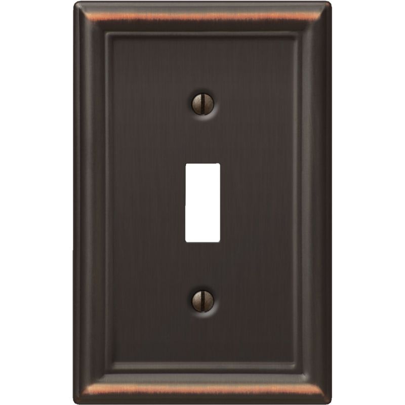 Amerelle Chelsea Stamped Steel Switch Wall Plate Aged Bronze