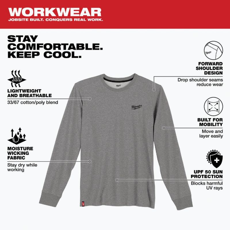 Milwaukee Hybrid Work Shirt L, Gray