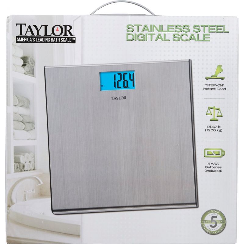 Buy Taylor Digital Stainless Steel Bath Scale 440 Lb., Silver