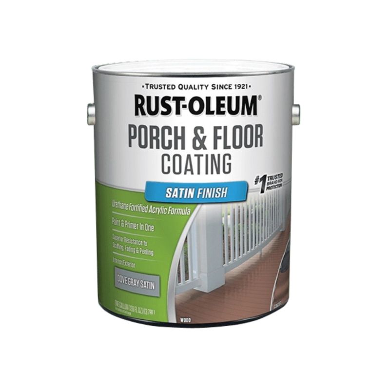 Rust-Oleum 320417 Porch and Floor Coating, Dove Gray, Liquid, 1 gal, Can Dove Gray (Pack of 2)
