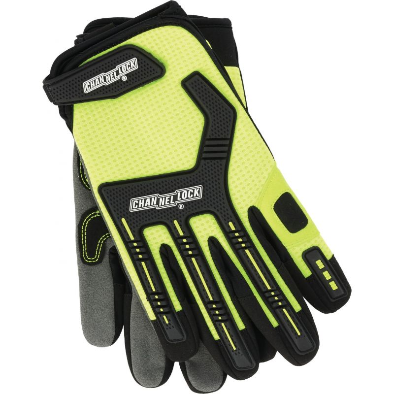 Channellock Heavy-Duty Mechanics Glove L, Hi-Visibility Yellow