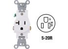 Leviton Commercial Grade Shallow Single Outlet White, 20