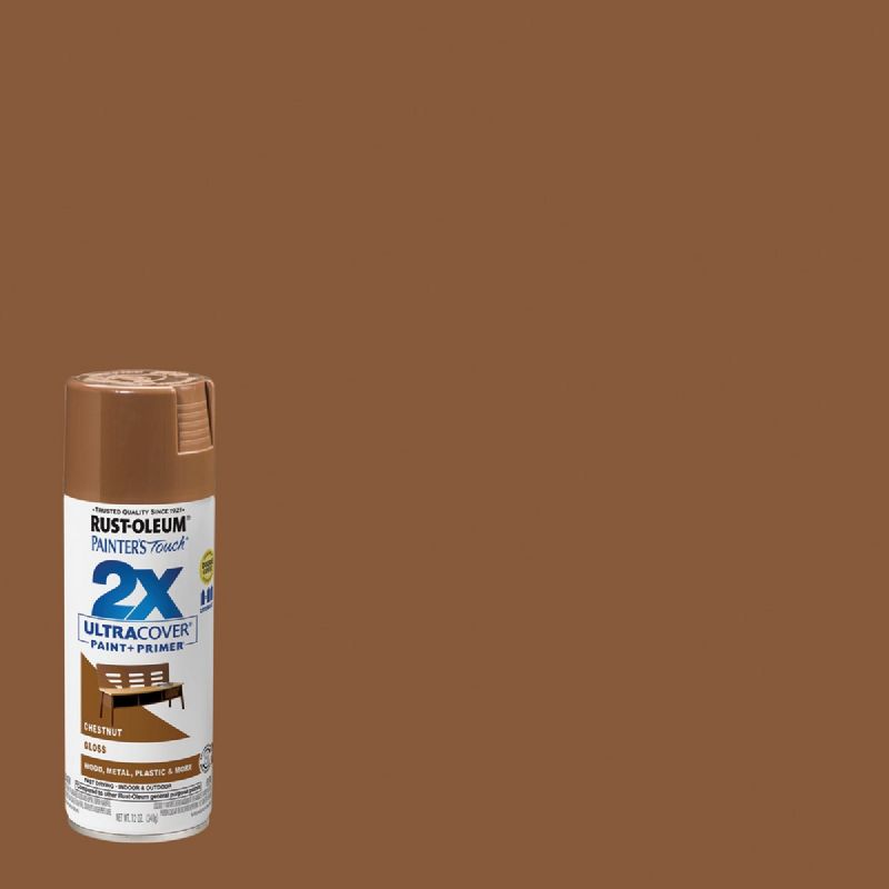 Rust-Oleum Painter&#039;s Touch 2X Ultra Cover Paint + Primer Spray Paint Chestnut, 12 Oz.
