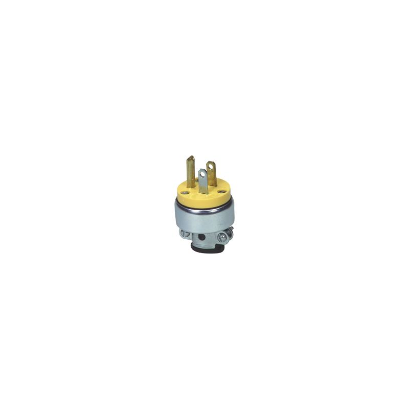 Eaton 2866-6W Armored Plug, 2-Pole, 15 A, 250 VAC, NEMA: NEMA 6-15, Yellow Yellow