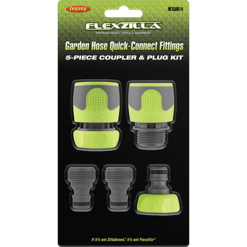Flexzilla Standard Garden Hose 5-Piece Quick-Connect Coupler &amp; Plug Kit