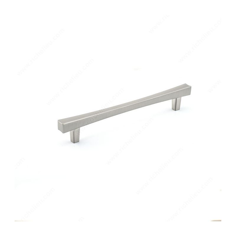 Richelieu BP7227160195 Drawer Pull, 7-7/8 in L Handle, 1-1/4 in Projection, Metal, Brushed Nickel Transitional