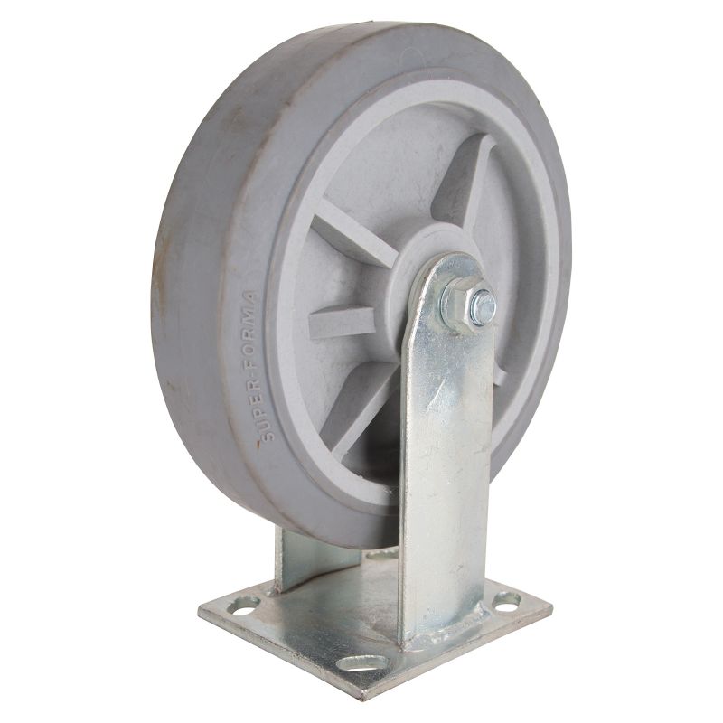 ProSource JC-T07 Rigid Caster, 8 in Dia Wheel, 2 in W Wheel, Thermoplastic Rubber Wheel, Gray, 750 lb Gray